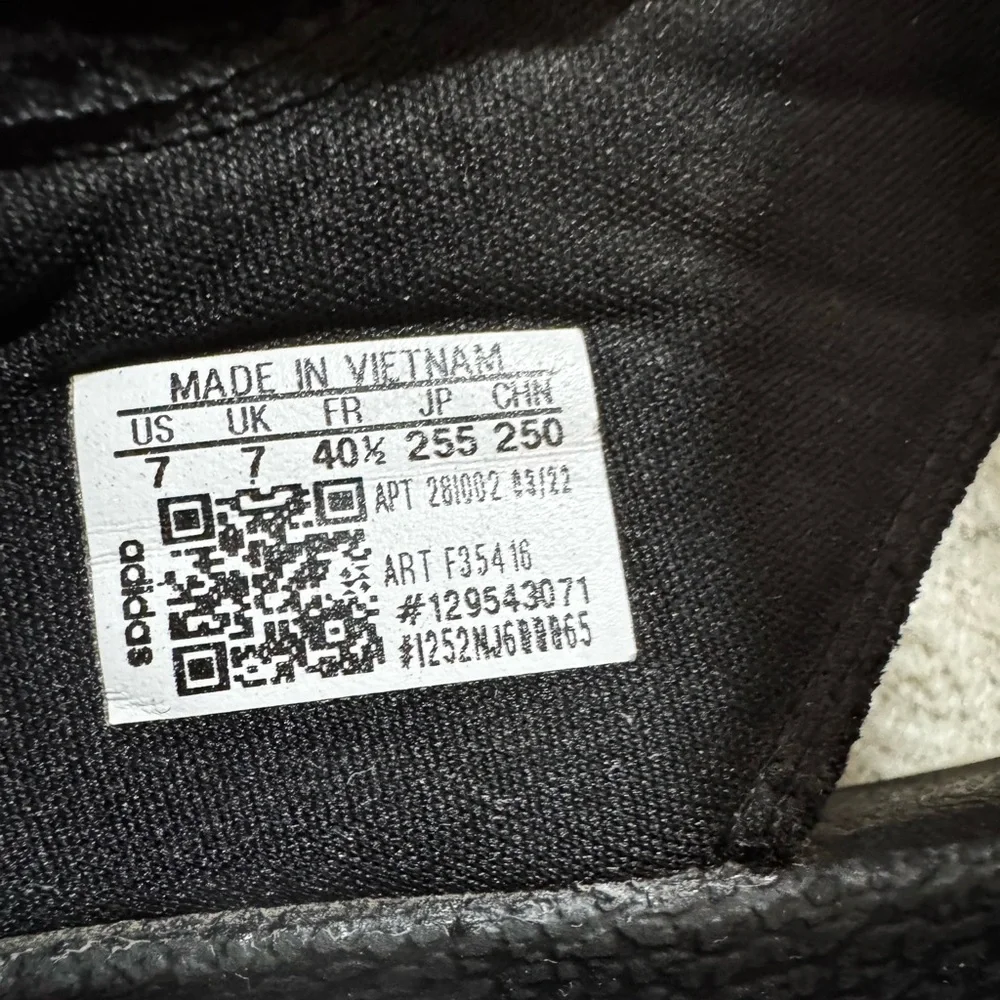 Adidas women’s size 7 sandals black and white Velcro strap - Picture 7 of 7